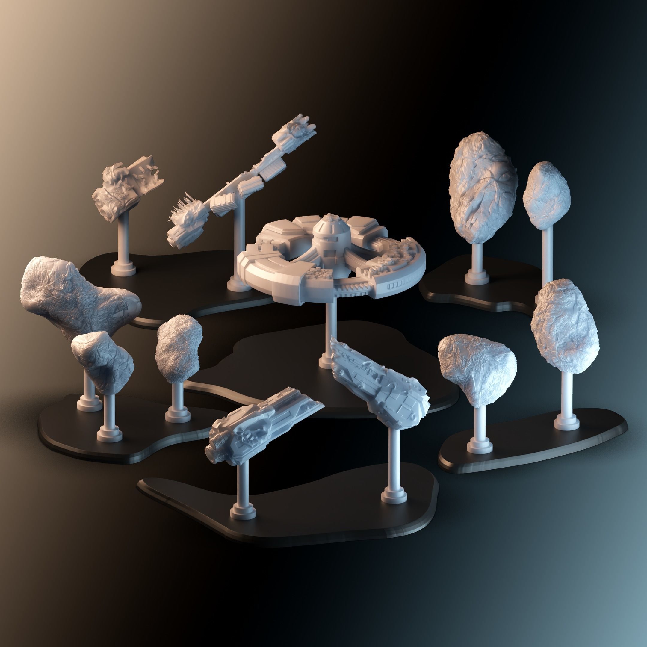 Space Scenery Obstacles for Star Wars Armada 3D print model_3
