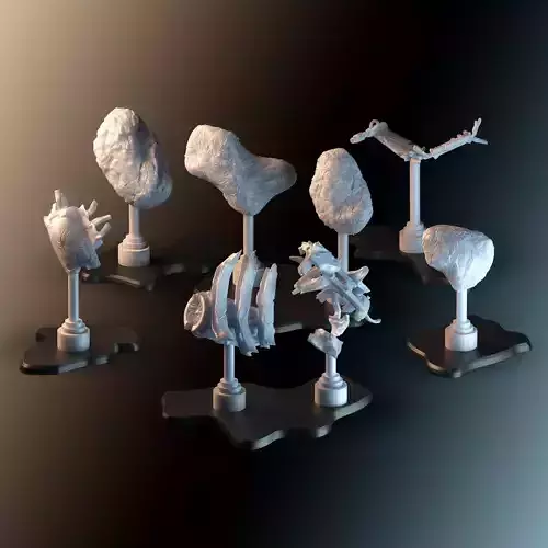 Space Scenery Obstacles for Star Wars X-Wing 3D print model