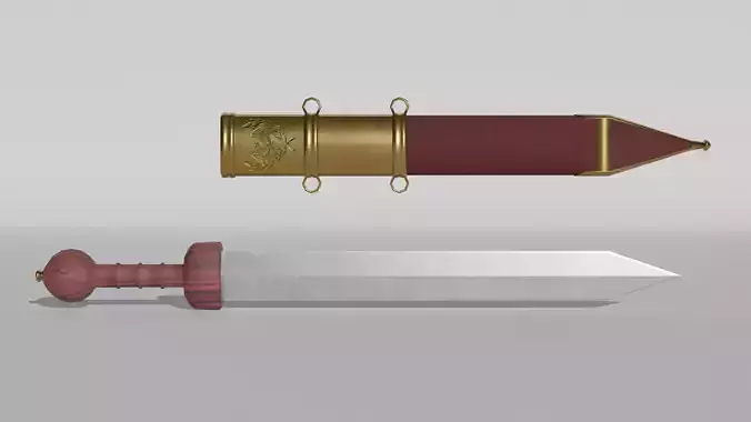 Roman Pompeii Gladius Low-poly 3D model