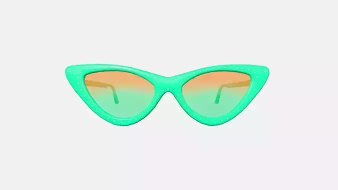 Sunglass Vintage B09 Green - Character Design Fashion Low-poly 3D model