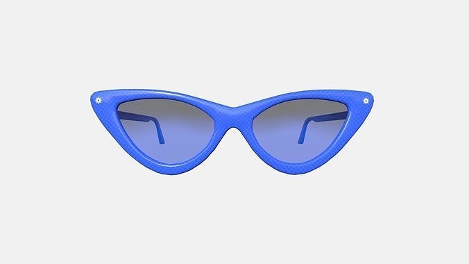 Sunglass Vintage B10 Dark Blue - Character Design Fashion Low-poly 3D model