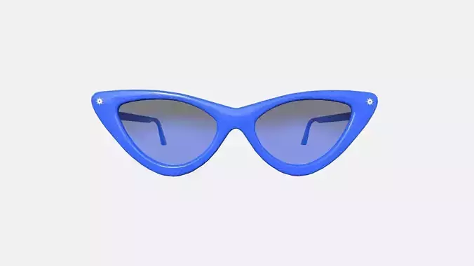 Sunglass Vintage B10 Dark Blue - Character Design Fashion Low-poly 3D model