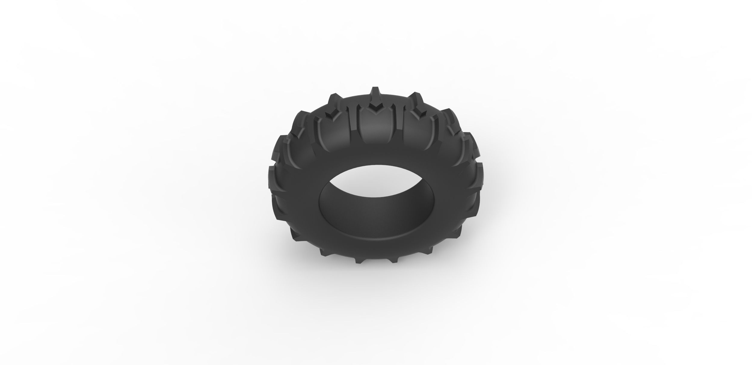Tractor tire 3 Scale 1 to 25 3D print model_5