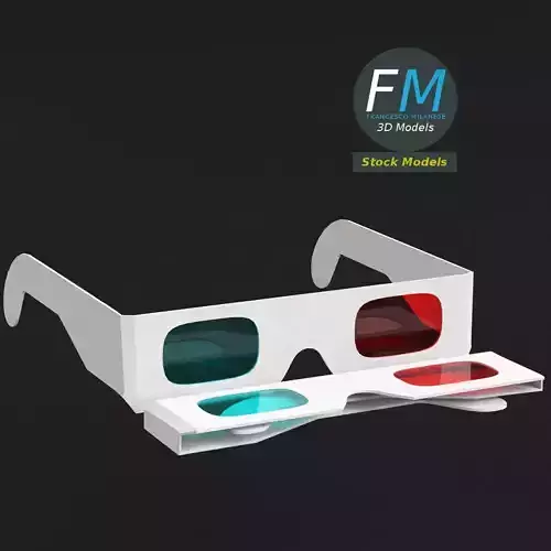 Anaglyph paper glasses 3D model