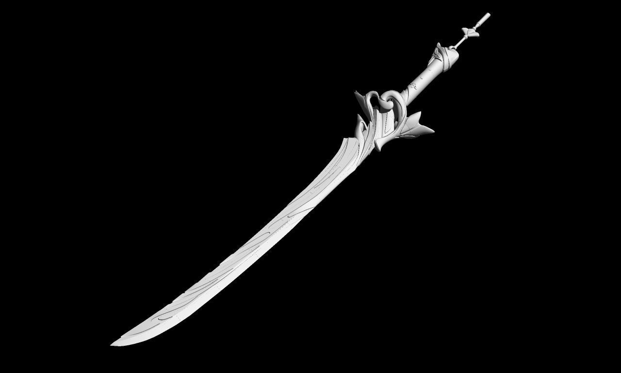 Genshin Impact Haran Geppaku Futsu Ayato Sword 3D print model_62