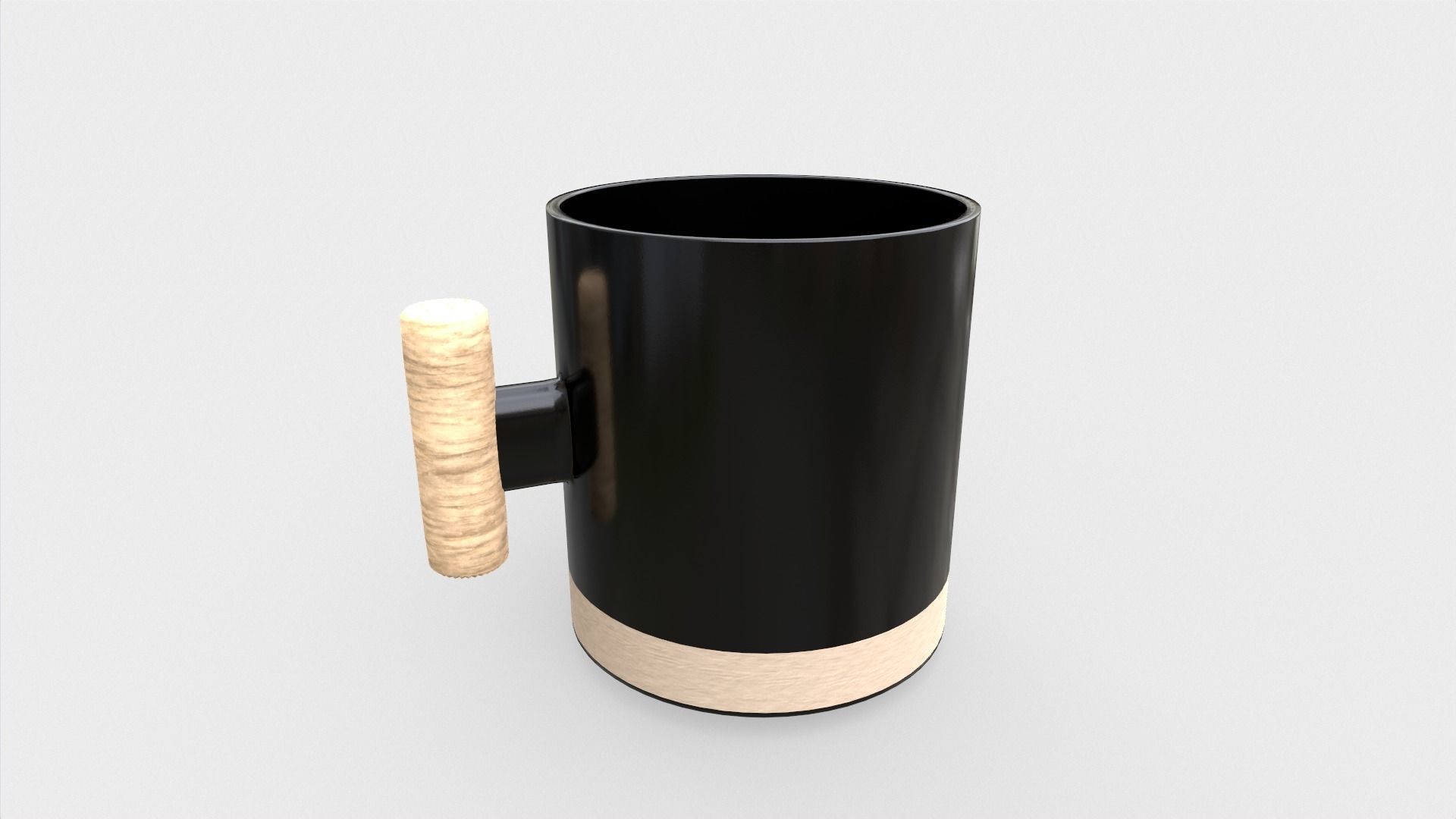 Ceramic Cappuccino Coffee Mug Low-poly 3D model_4