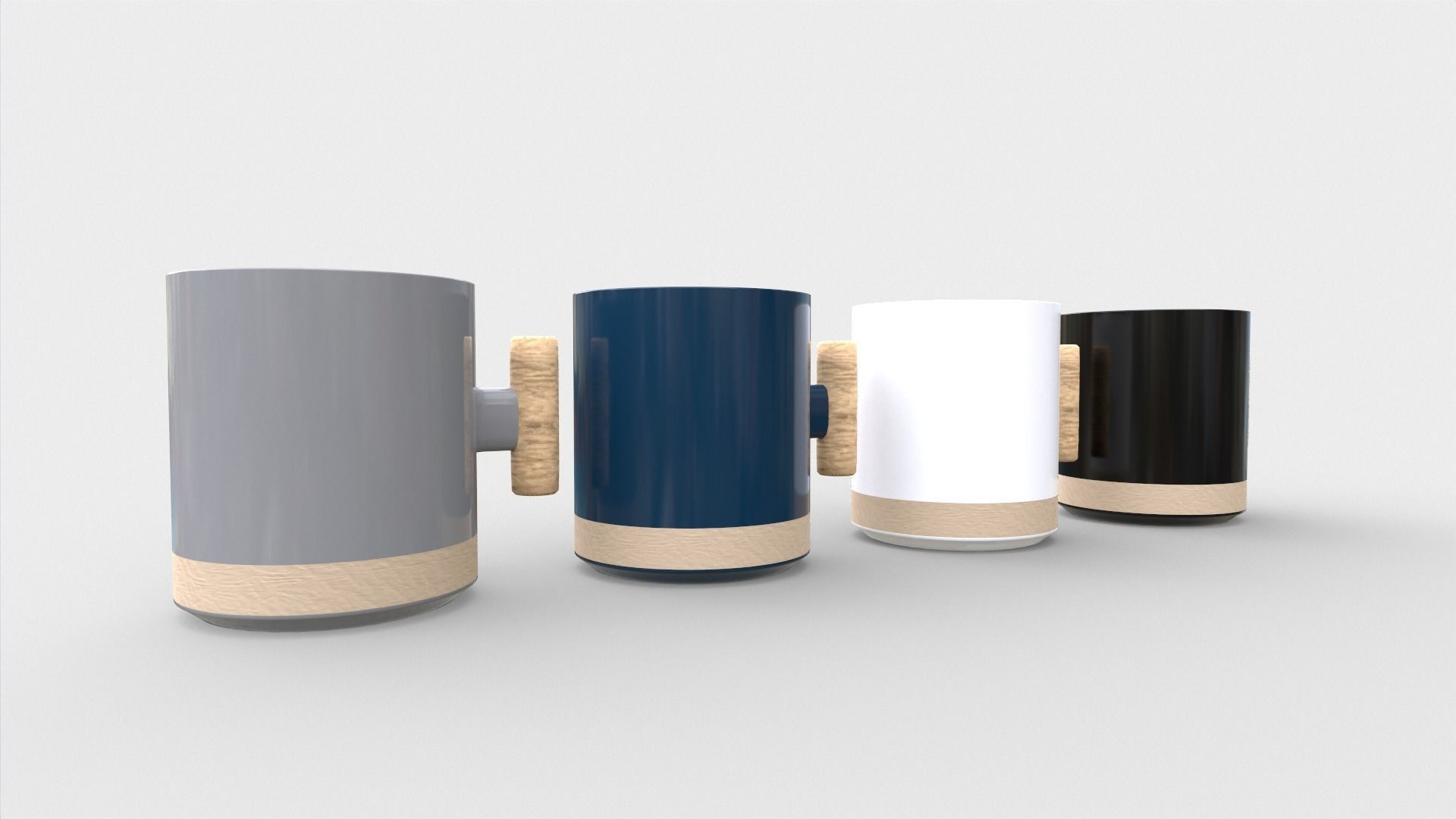 Ceramic Cappuccino Coffee Mug Low-poly 3D model_2