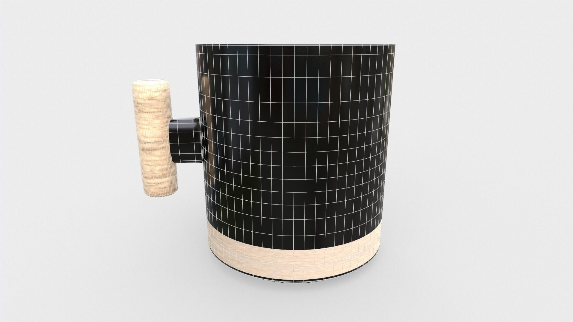 Ceramic Cappuccino Coffee Mug Low-poly 3D model_8