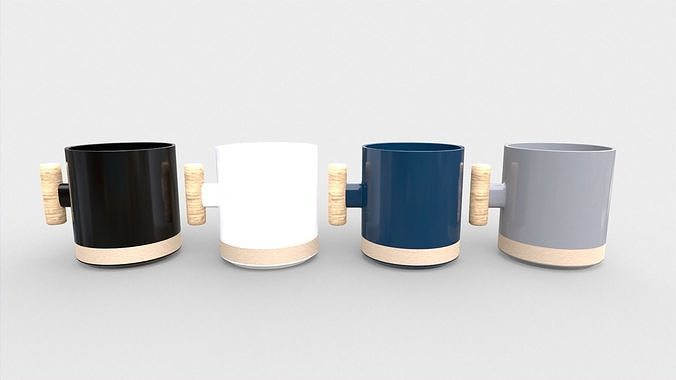Ceramic Cappuccino Coffee Mug Low-poly 3D model