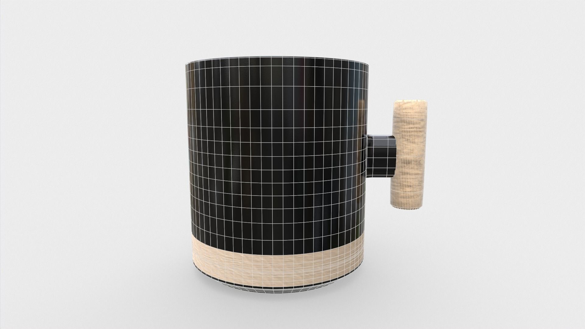 Ceramic Cappuccino Coffee Mug Low-poly 3D model_11