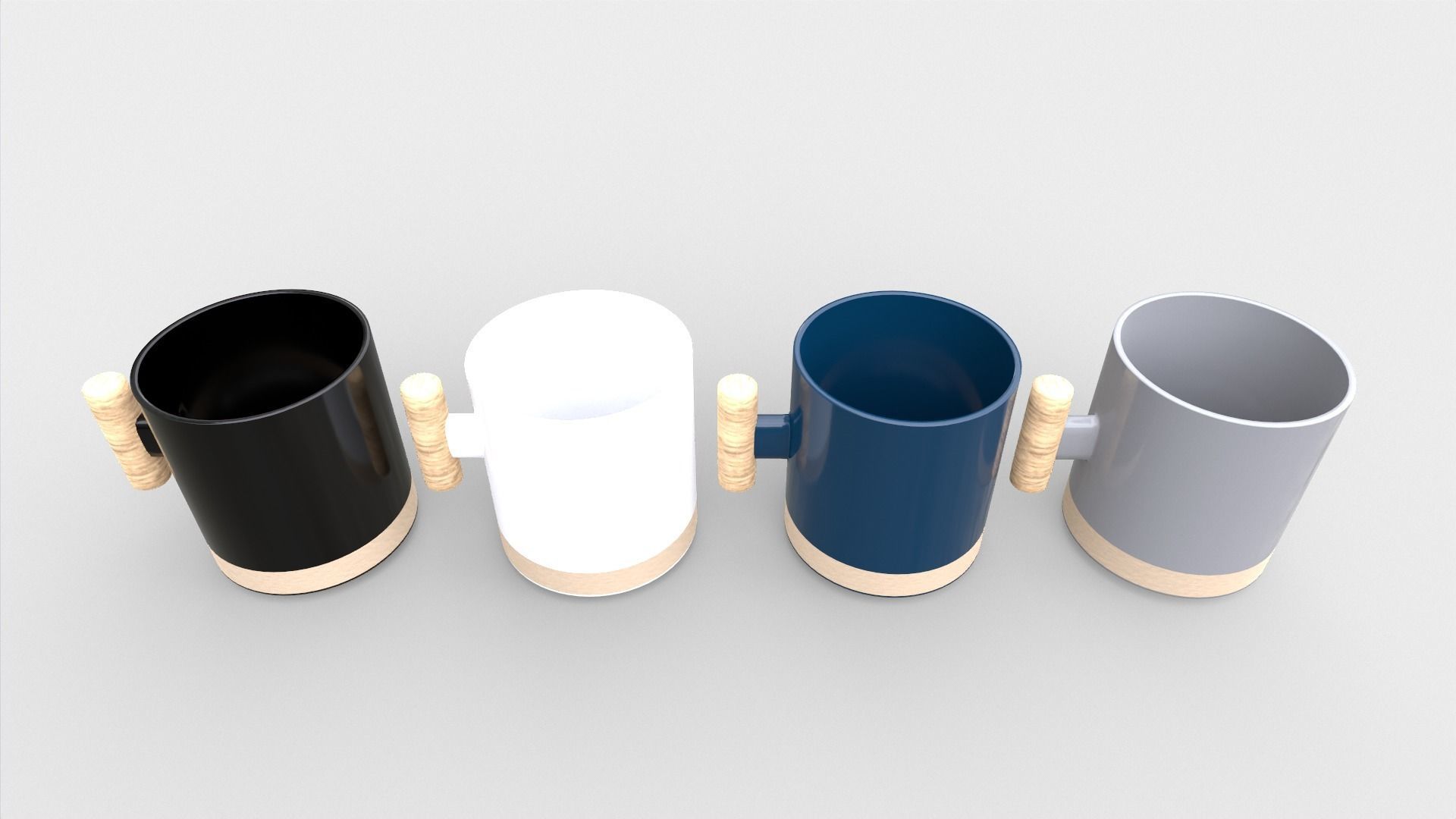 Ceramic Cappuccino Coffee Mug Low-poly 3D model_1