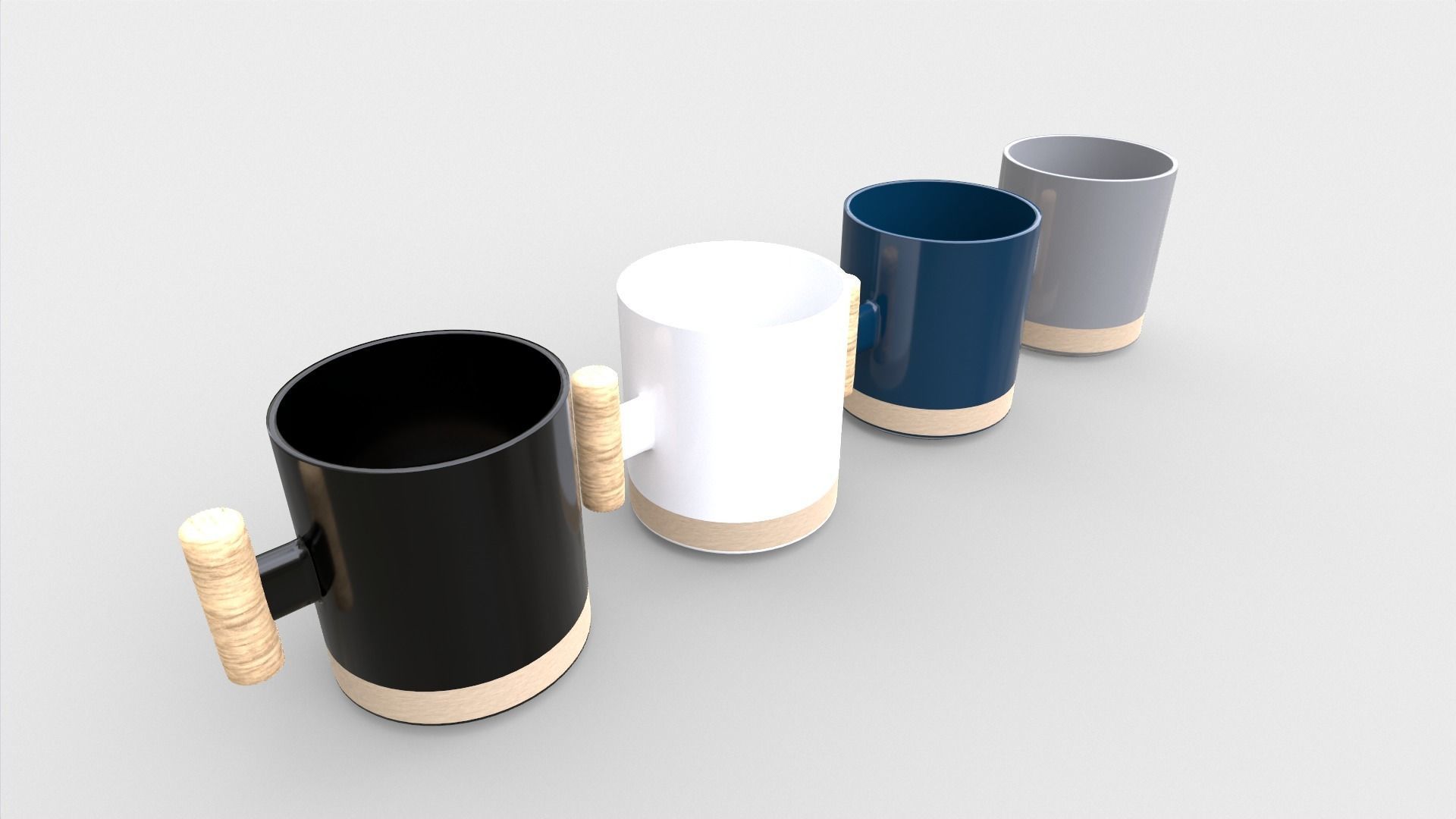 Ceramic Cappuccino Coffee Mug Low-poly 3D model_3