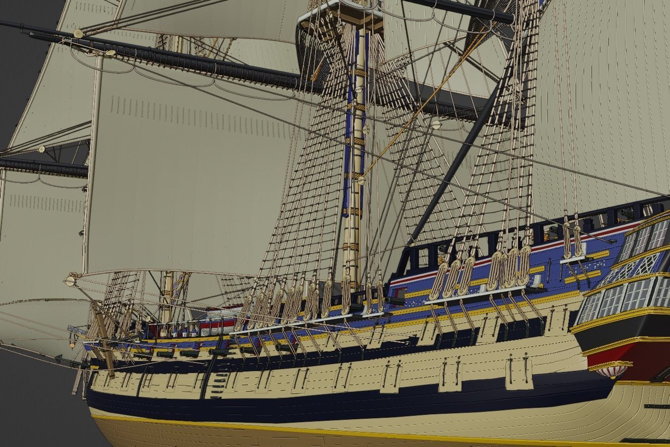 HMS Gorgo - Ship of the Line - 74 Gun 3D model_11