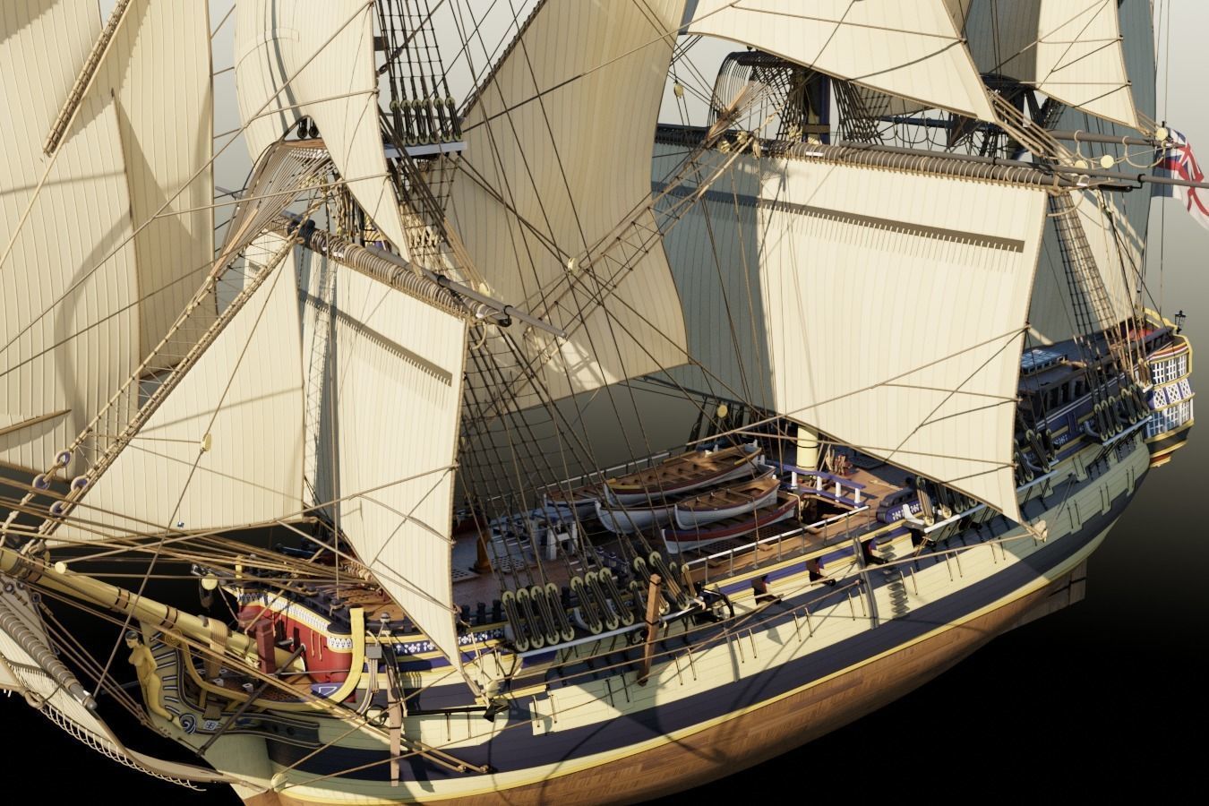 HMS Gorgo - Ship of the Line - 74 Gun 3D model_5