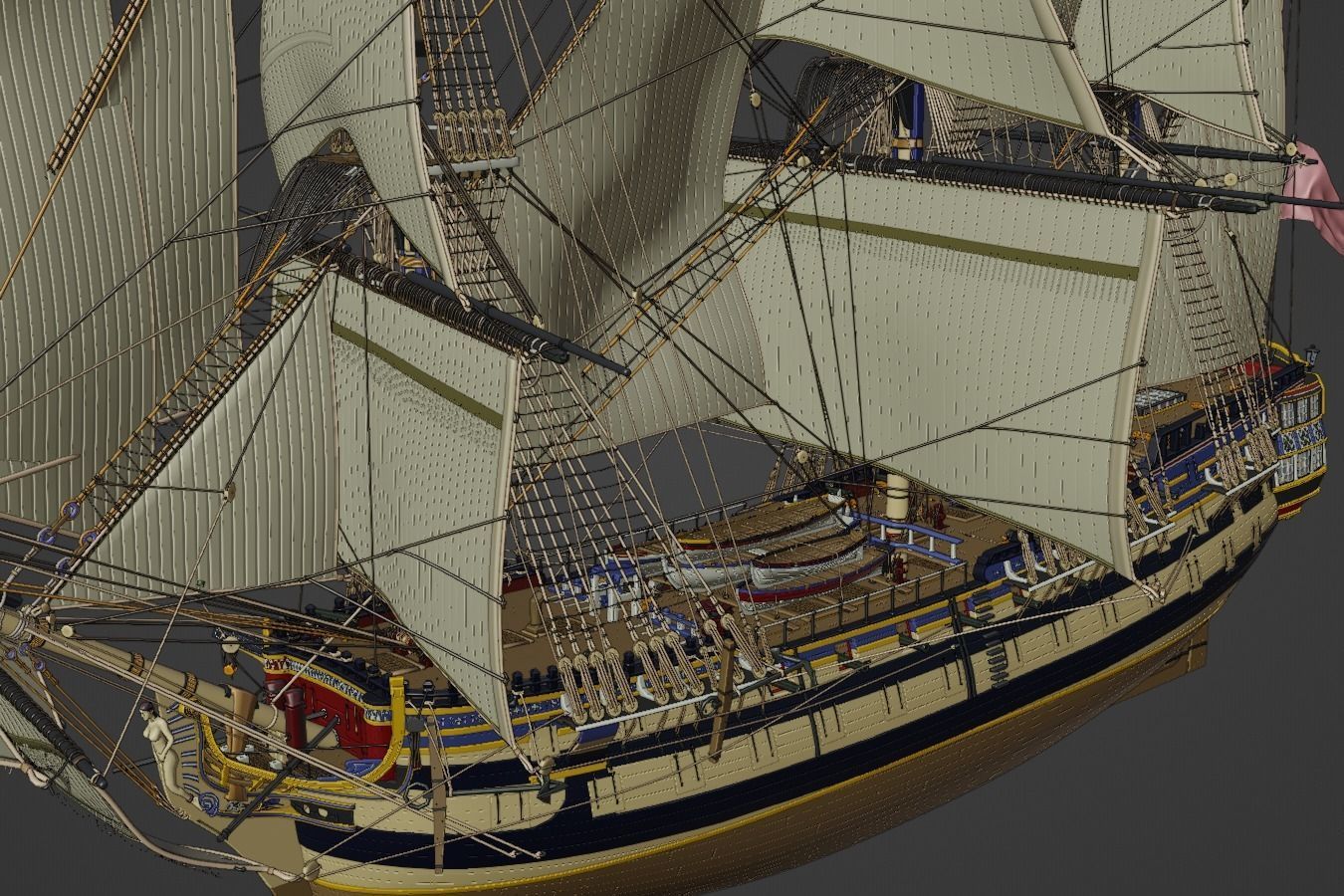 HMS Gorgo - Ship of the Line - 74 Gun 3D model_12