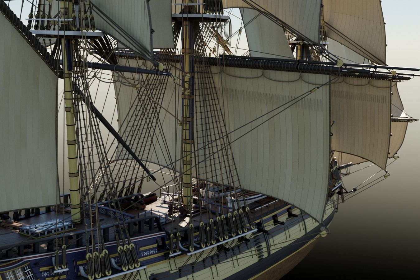 HMS Gorgo - Ship of the Line - 74 Gun 3D model_3