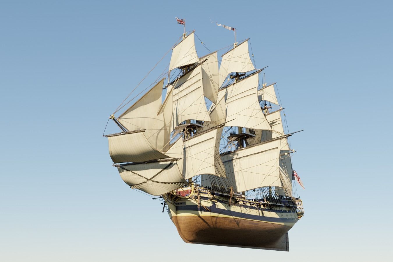 HMS Gorgo - Ship of the Line - 74 Gun 3D model_1