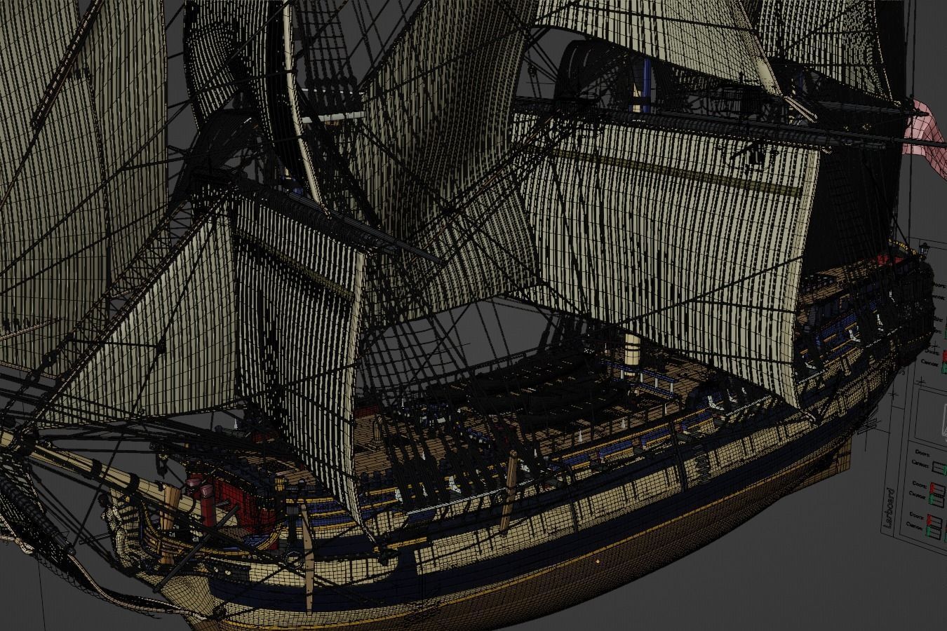 HMS Gorgo - Ship of the Line - 74 Gun 3D model_18