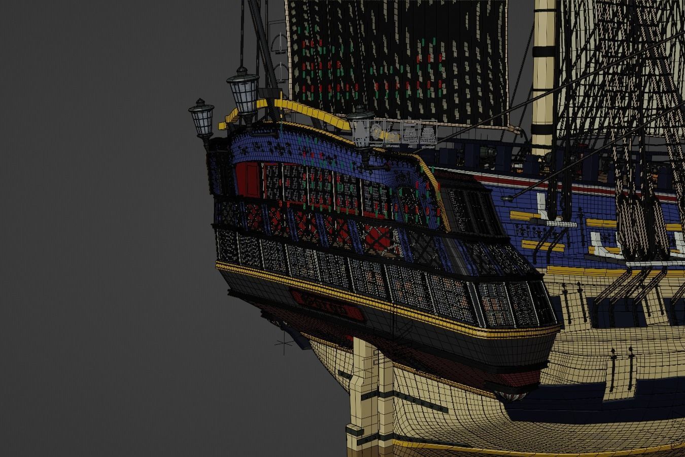 HMS Gorgo - Ship of the Line - 74 Gun 3D model_19