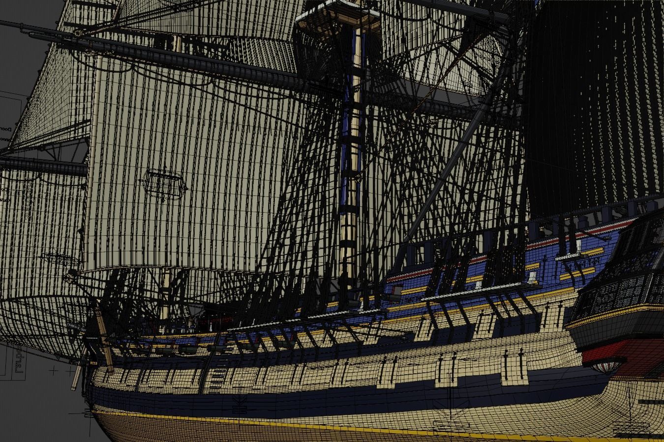 HMS Gorgo - Ship of the Line - 74 Gun 3D model_17