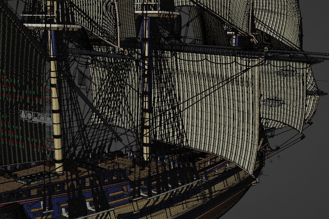 HMS Gorgo - Ship of the Line - 74 Gun 3D model_16