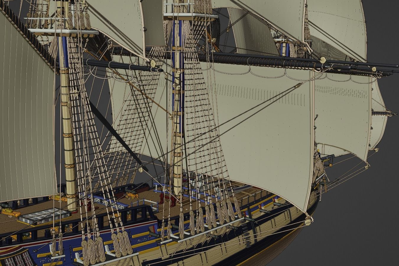 HMS Gorgo - Ship of the Line - 74 Gun 3D model_10