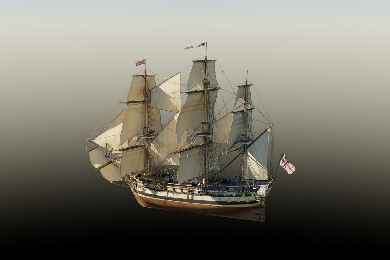 HMS Gorgo - Ship of the Line - 74 Gun 3D model_2