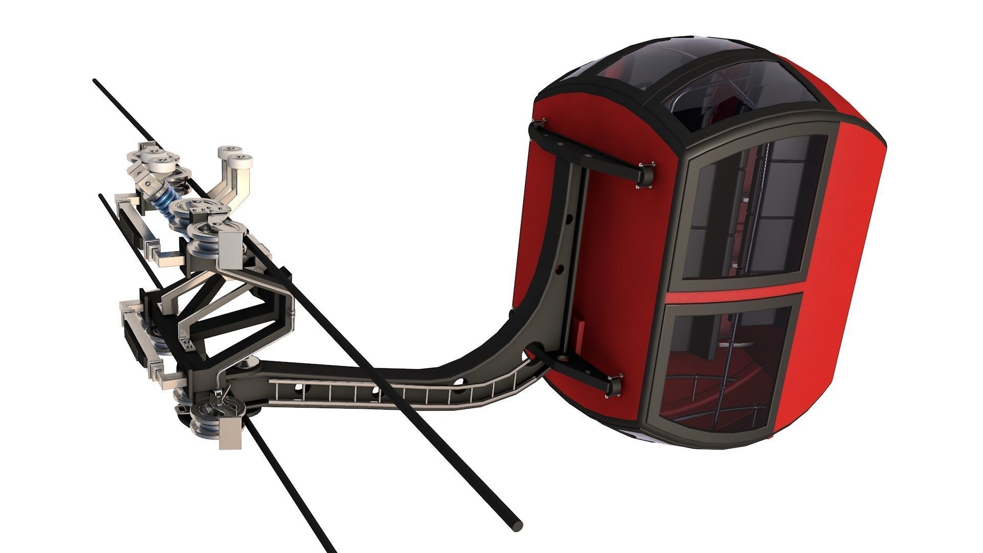 Ski Gondola Lift Towers 3D model CGTrader