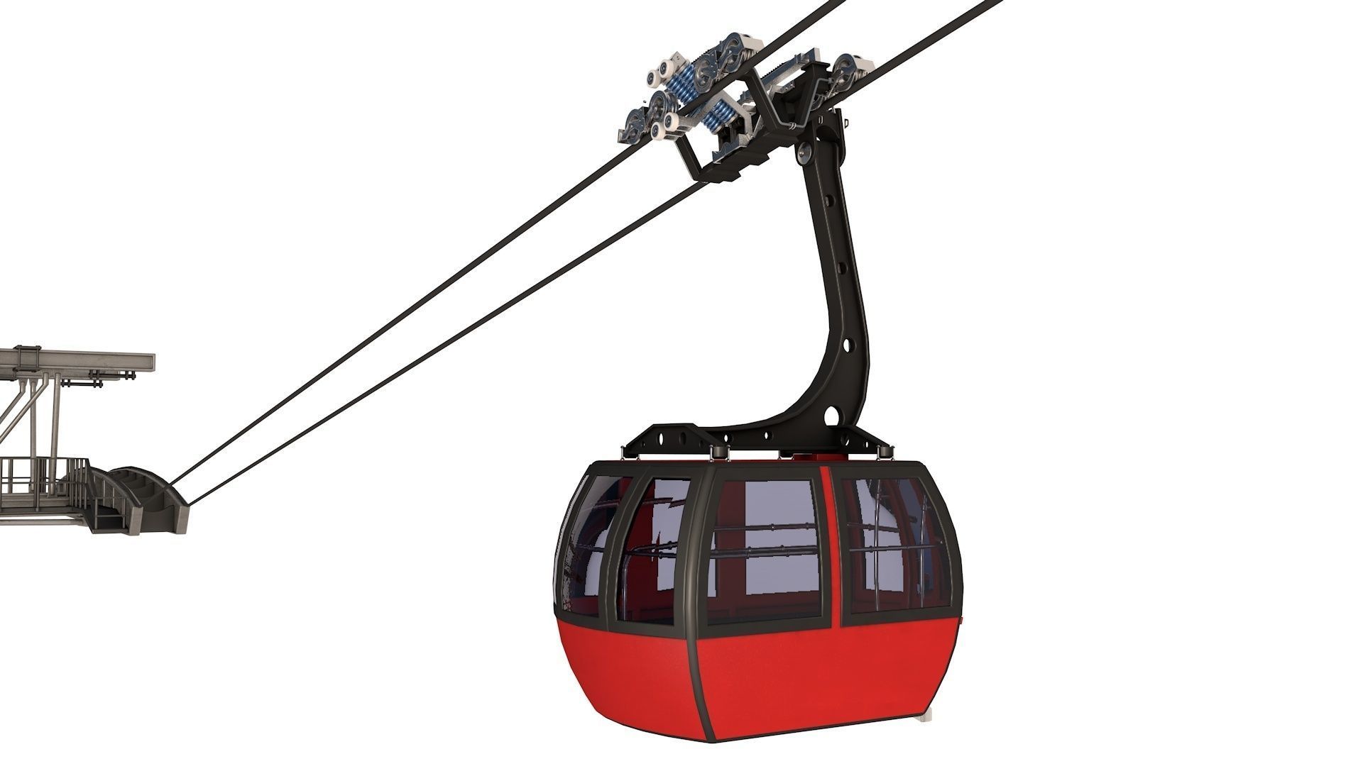 Ski Gondola Lift Towers 3D model CGTrader