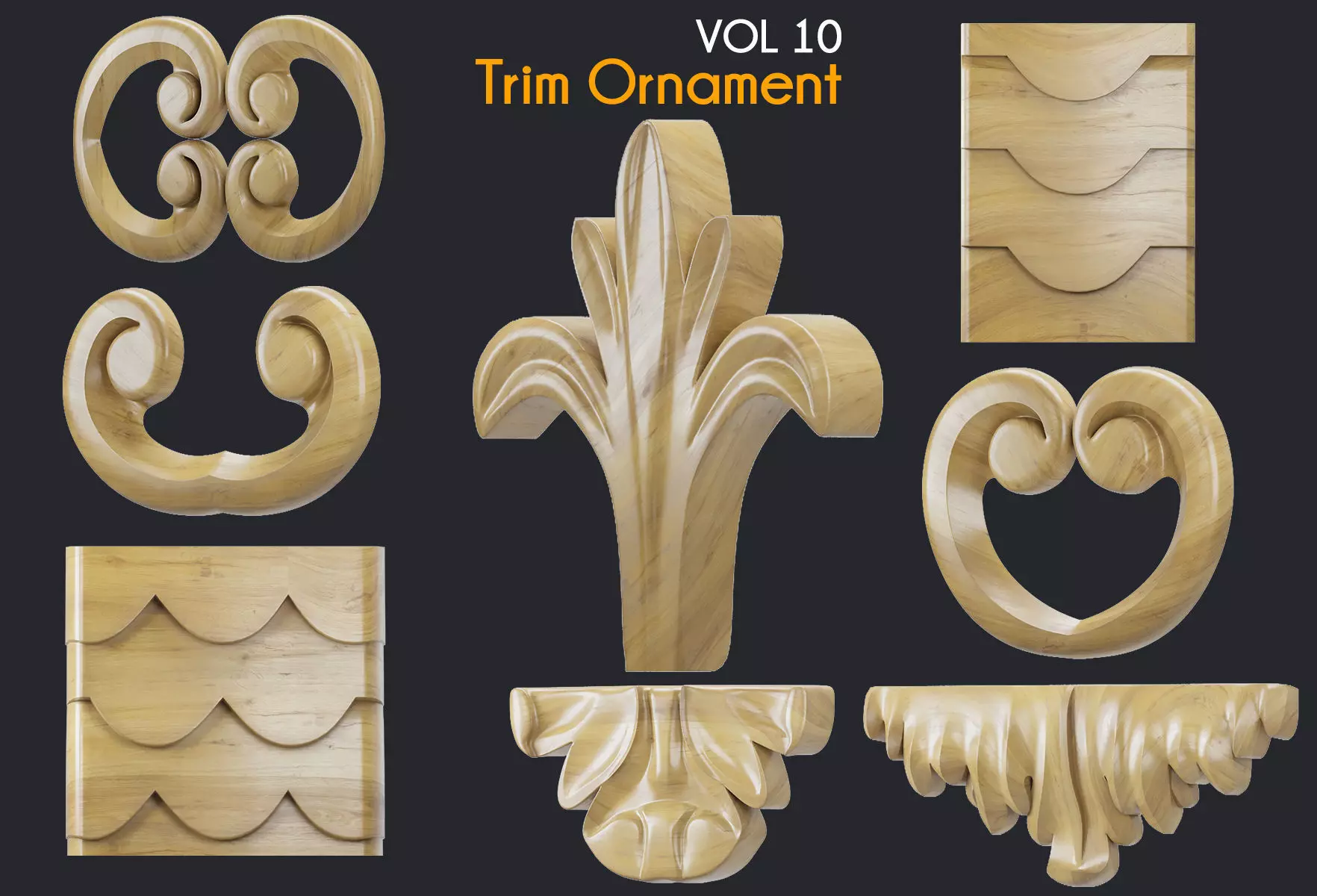 Trim Ornament VOL 10 Low-poly 3D model_0