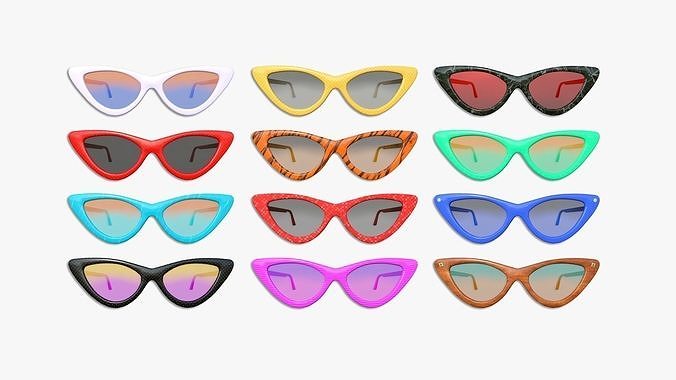 12 Sunglass Vintage B Collection - Character Design Fashion 