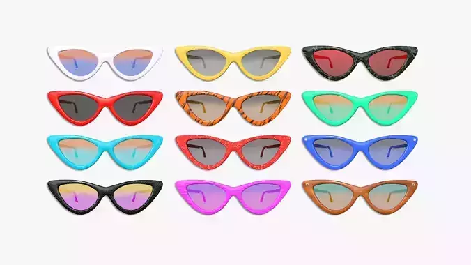 12 Sunglass Vintage B Collection - Character Design Fashion 
