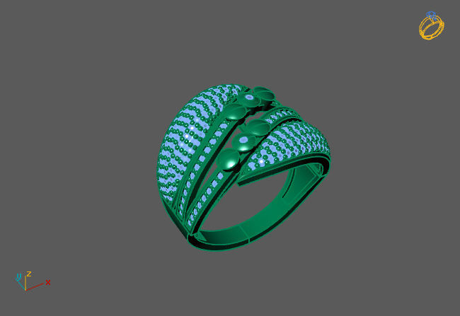 Women Ring With Stone 3DM Mix Print Model 3D print model_1