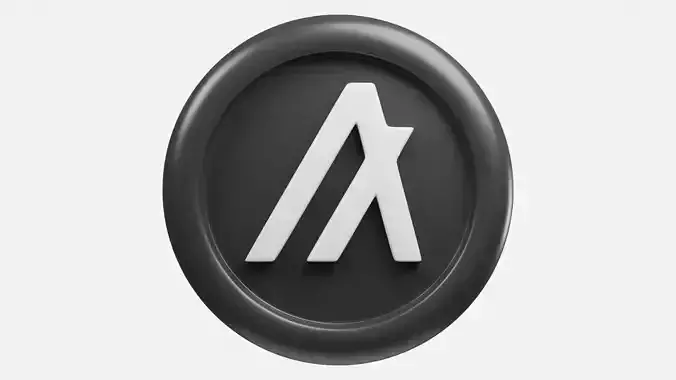 Algorand or ALGO Black Crypto Coin with cartoon style