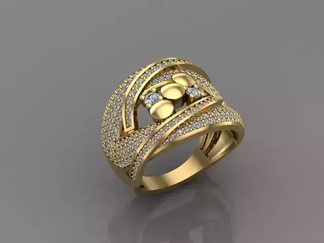 Women Ring With Stone 3DM Mix Print Model