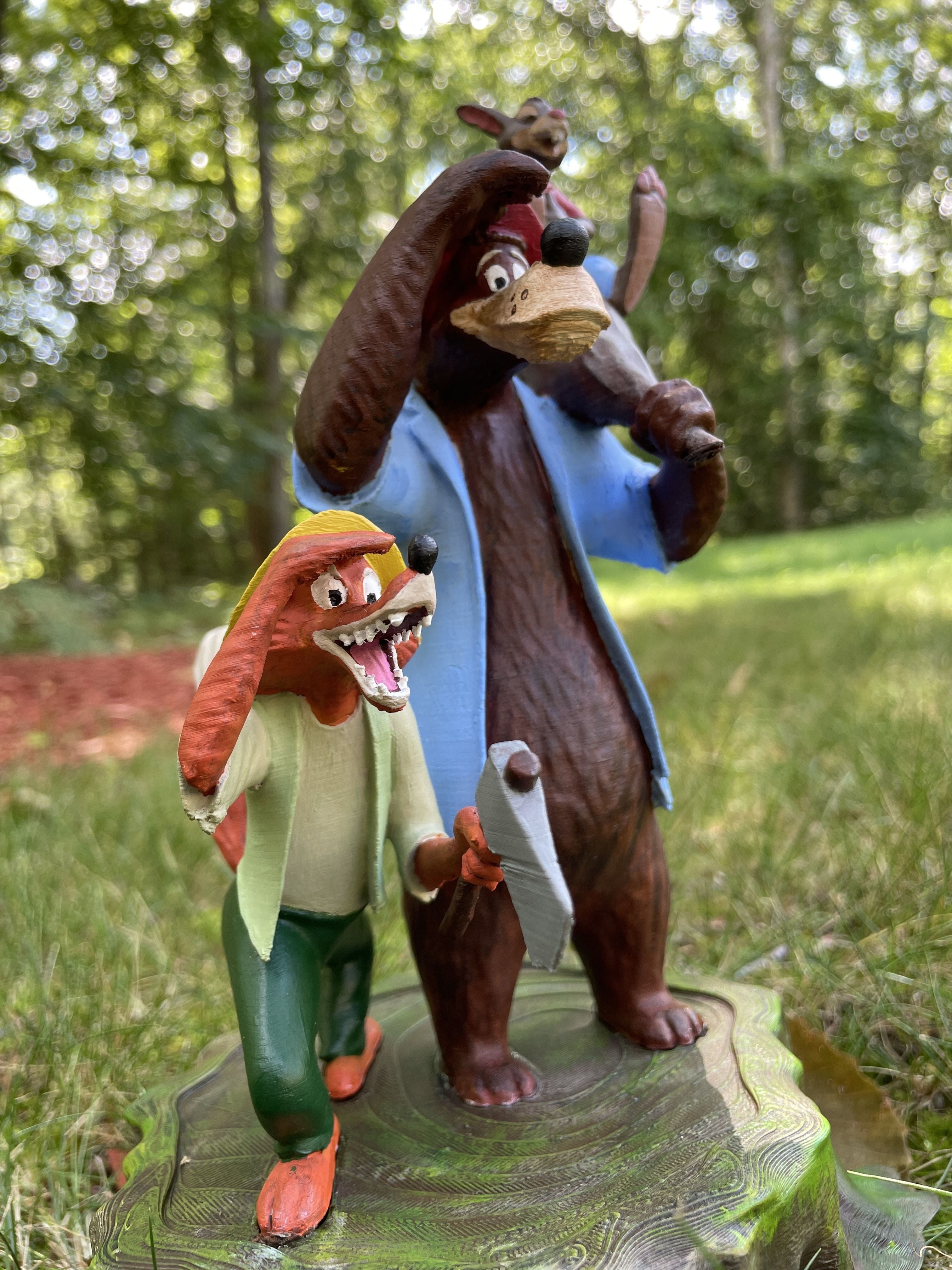 Splash Mountain Statue with Brer Fox Brer Bear and Brer Rabbit 3D model