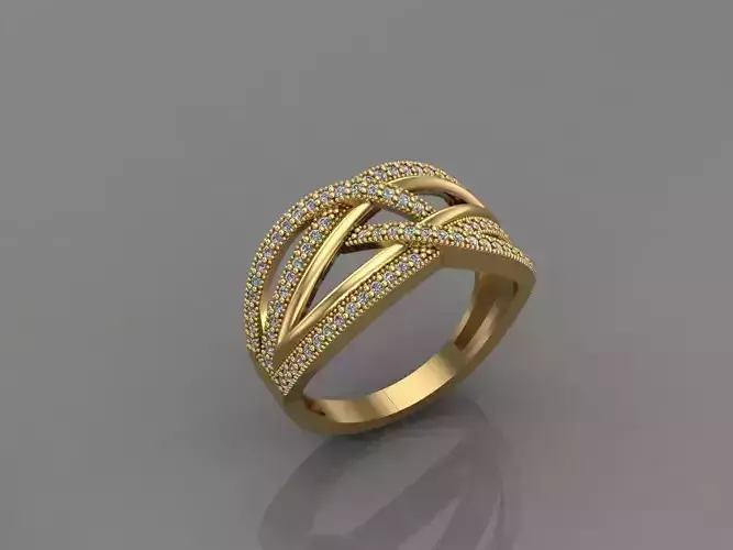 Women Ring With Stone 3DM Mix Print Model