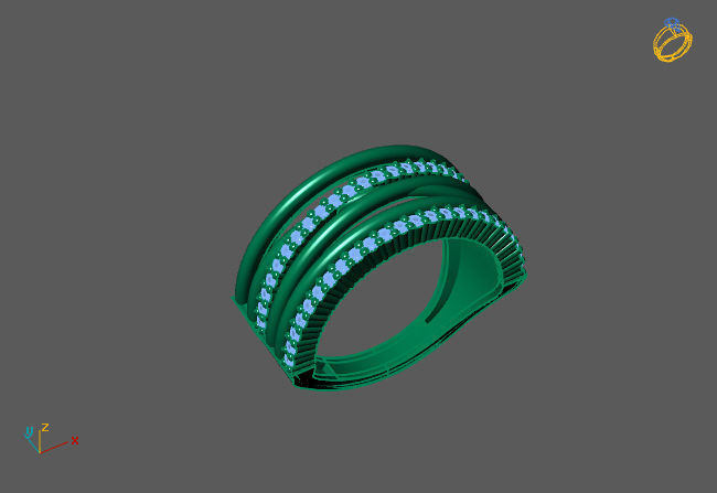 Women Ring With Stone 3DM Mix Print Model 3D print model_1