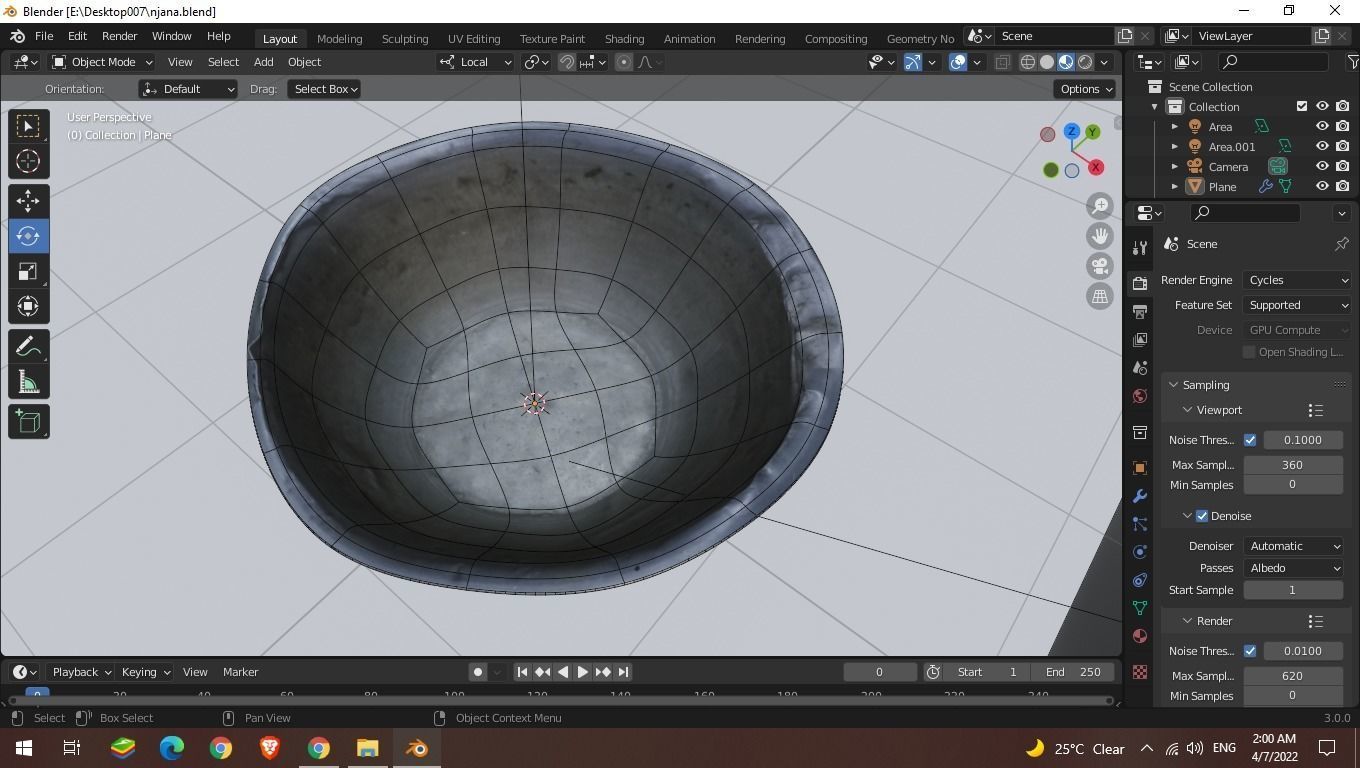 Damaged Washing Pot Free 3D model_4