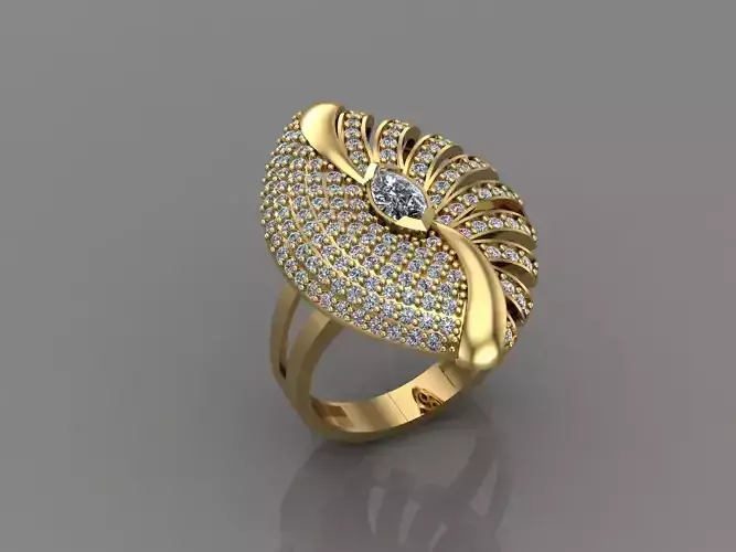 Women Ring With Stone 3DM Mix Print Model