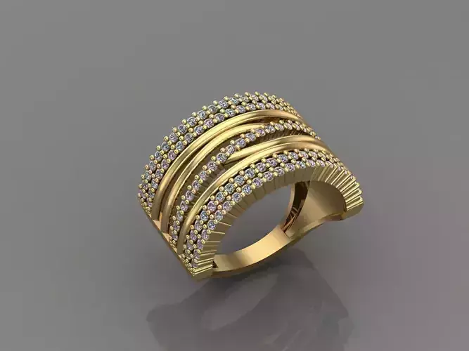 Women Ring With Stone 3DM Mix Print Model