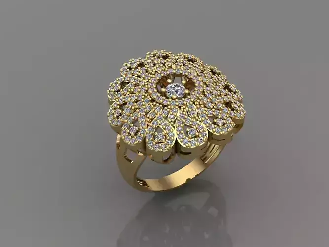 Women Ring With Stone 3DM Mix Print Model