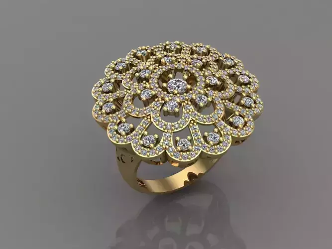 Women Ring With Stone 3DM Mix Print Model