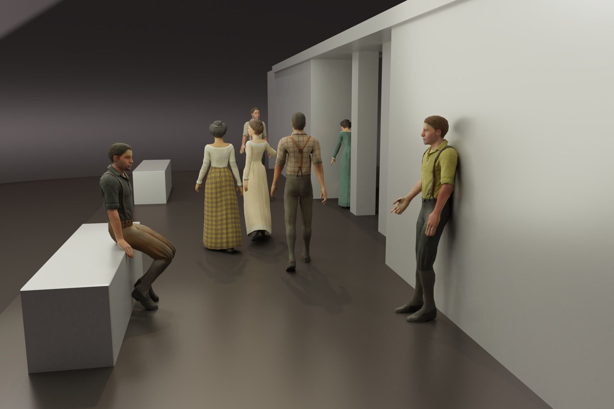 Low Poly Victorian Civilians 3D Model Collection_4