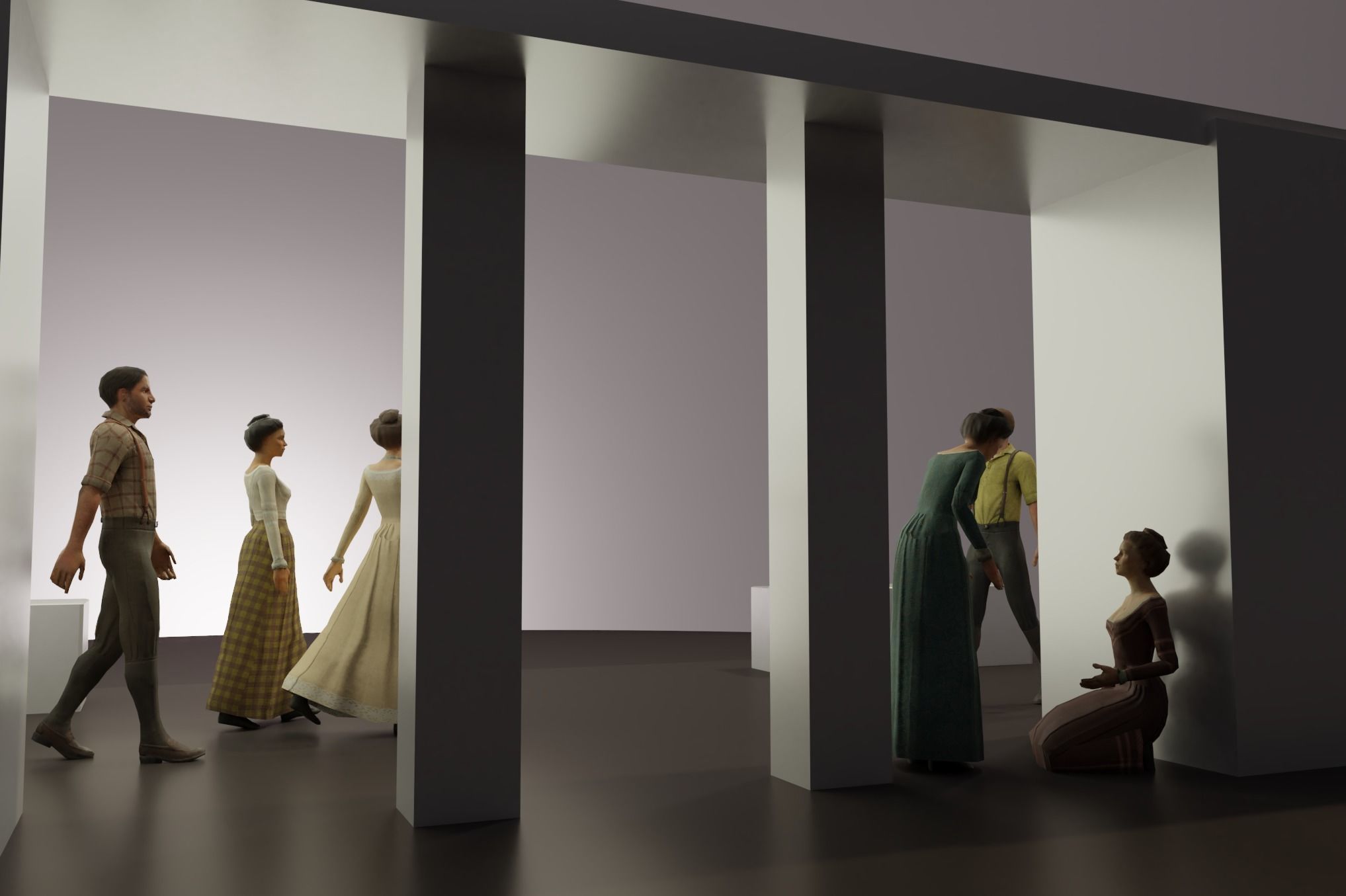 Low Poly Victorian Civilians 3D Model Collection_1