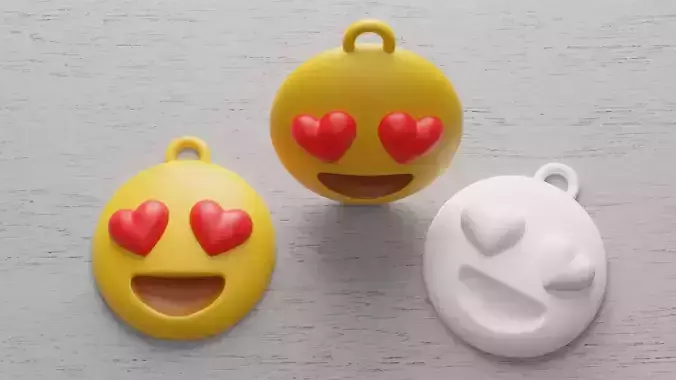 Chaveiro Emoji Olhos Apaixonados 3D print model