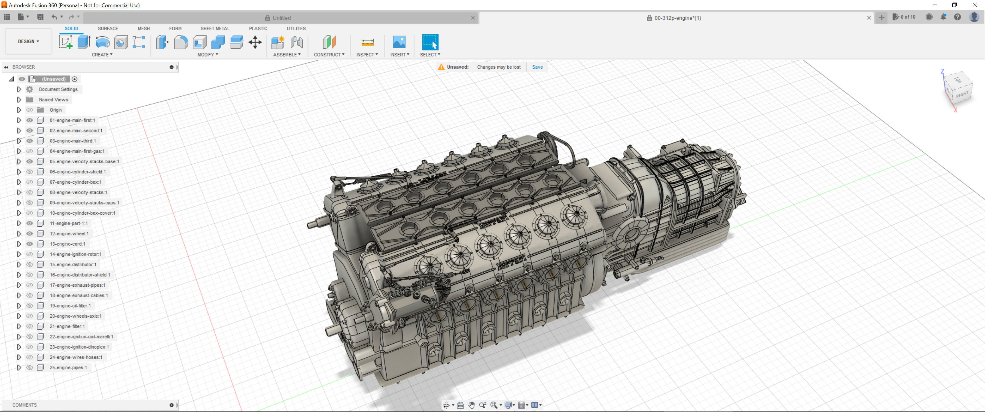 Ferrari 312 P Engine - 3 liter 3D print model_5