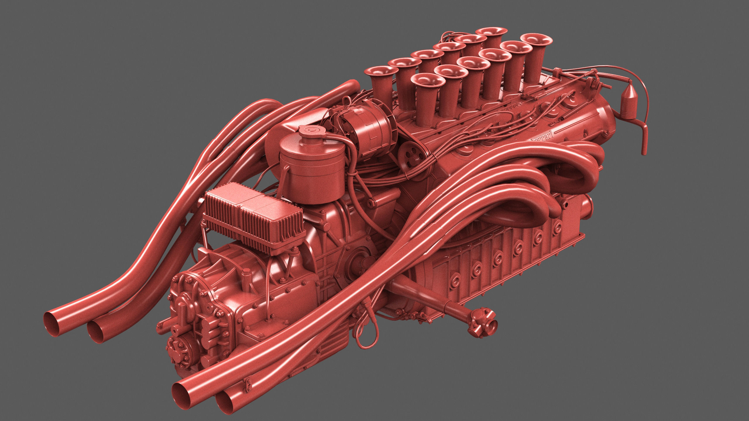 Ferrari 312 P Engine - 3 liter 3D print model_18