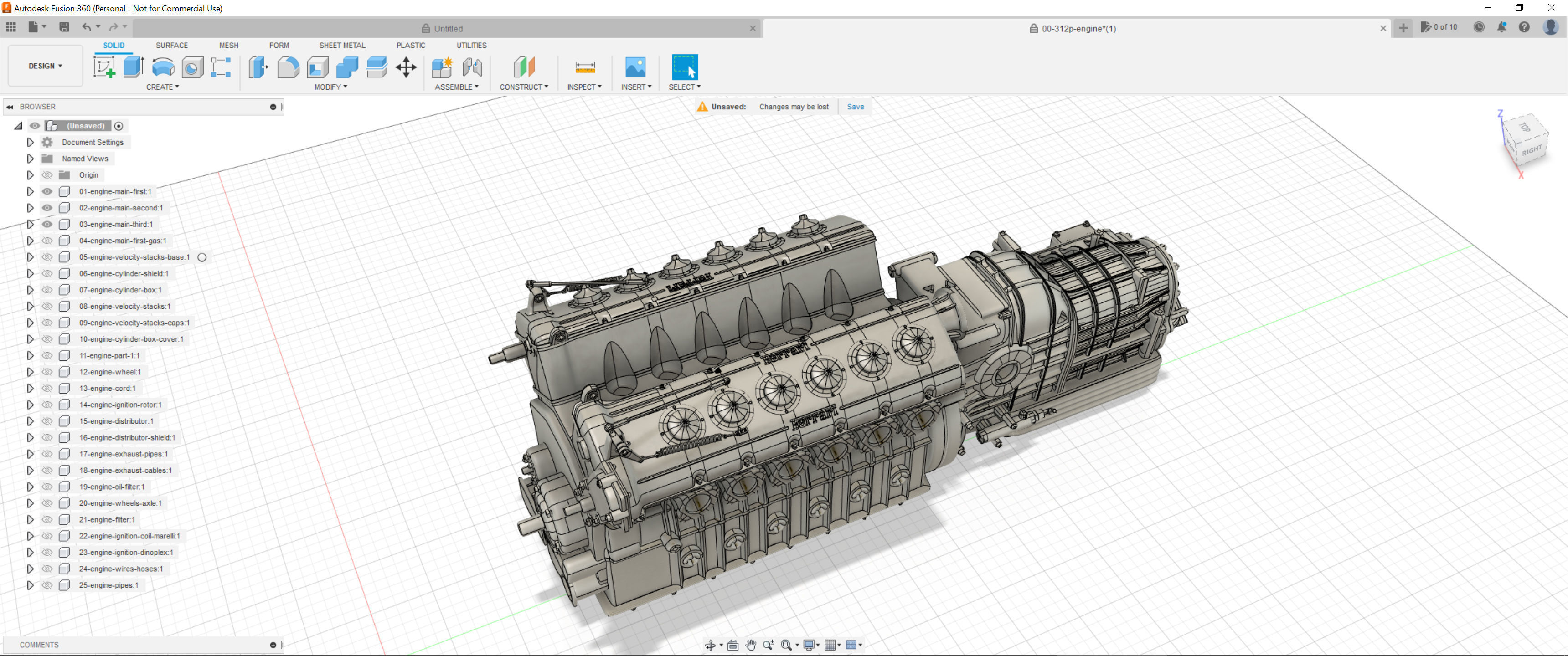 Ferrari 312 P Engine - 3 liter 3D print model_6