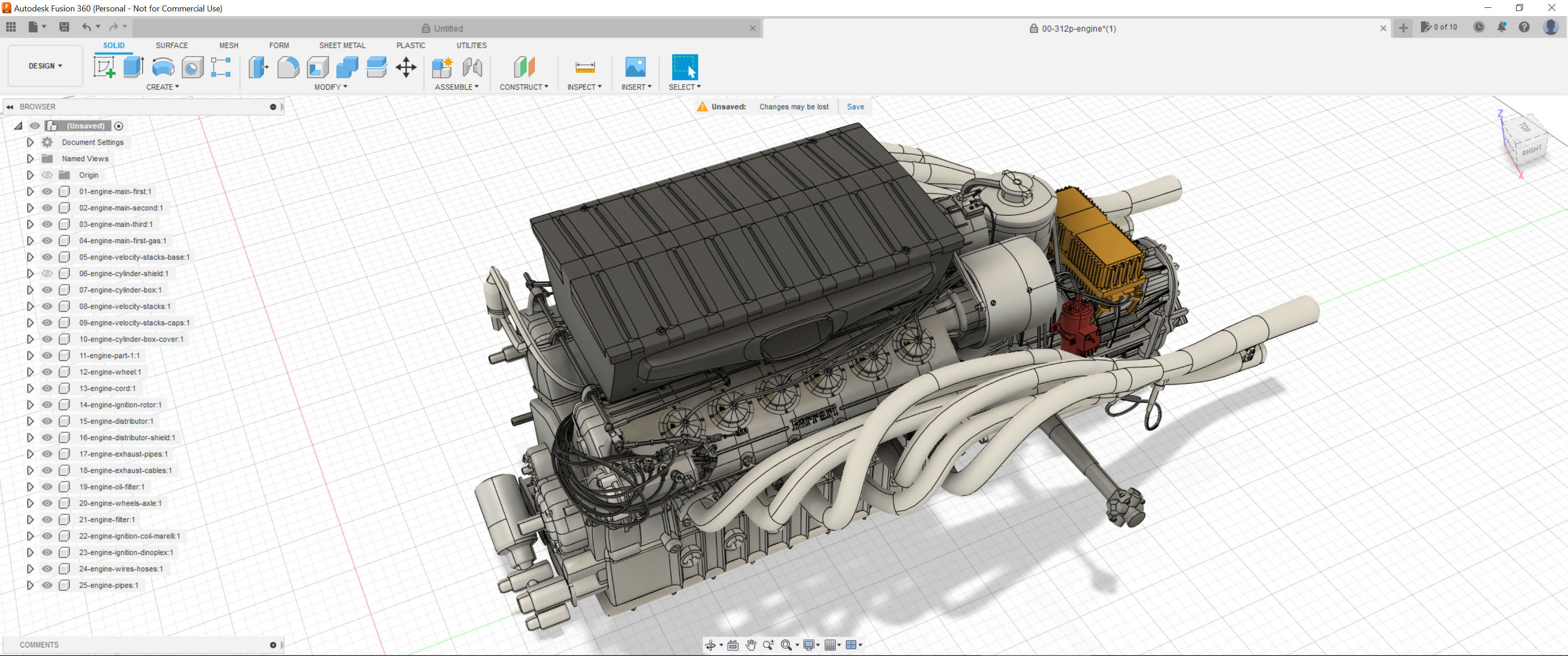 Ferrari 312 P Engine - 3 liter 3D print model_2